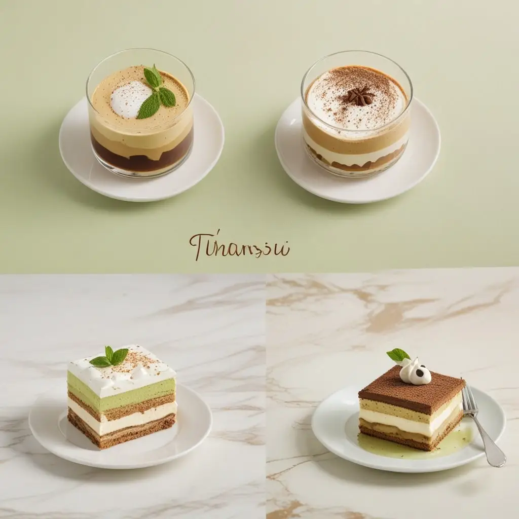 Traditional tiramisu vs. matcha adaptation