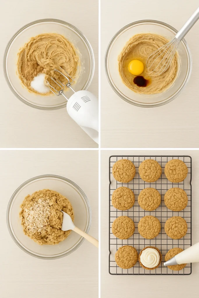 Step-by-Step Instructions for oatmeal cream cookies