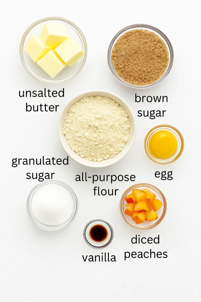 Ingredients for Peach Cobbler Cookies