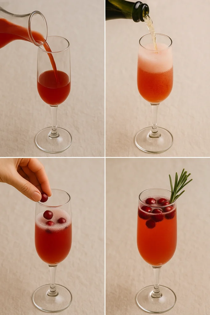 Cranberry Mimosa Step by step