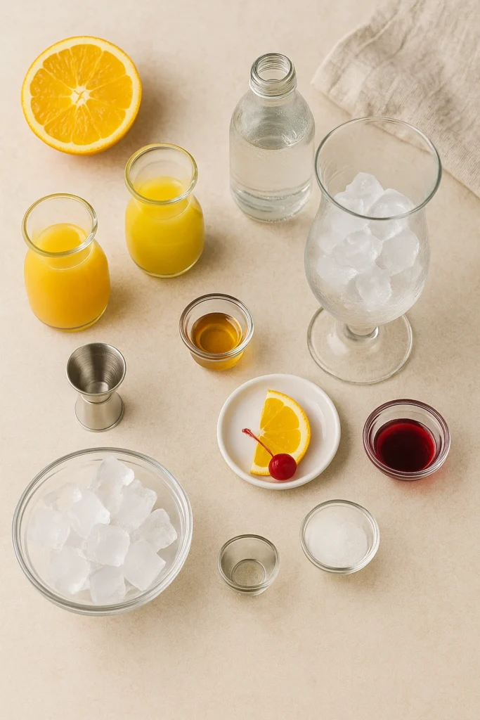 Sunrise mocktail ingredients