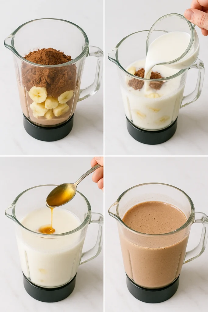 Step by step of Chocolate Banana Smoothie