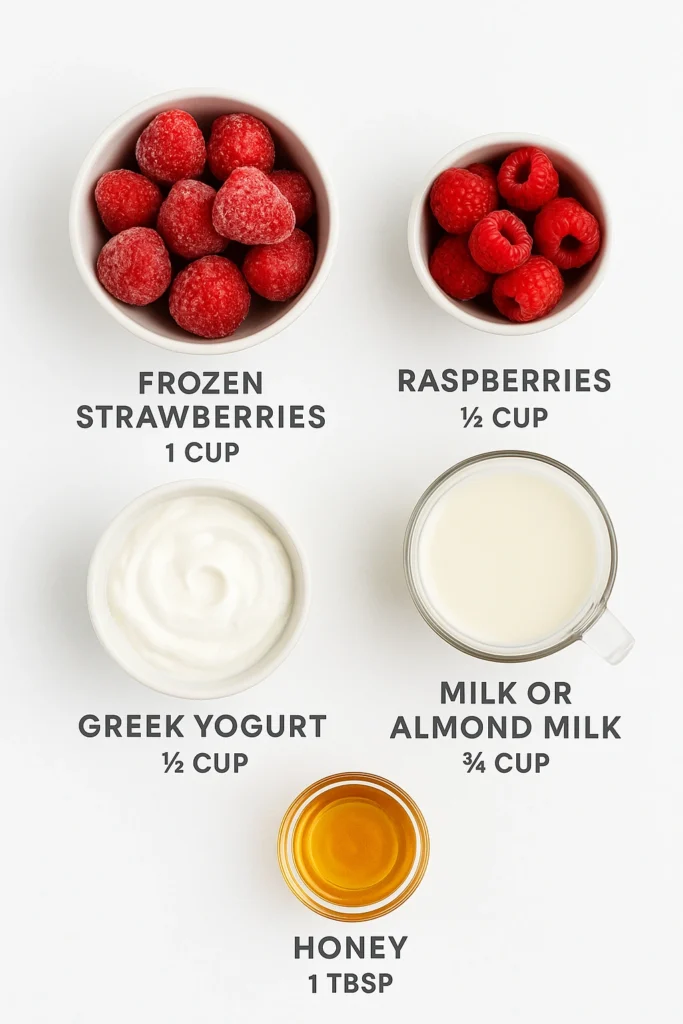 Ingredients of Pink Berry Dream Smoothie