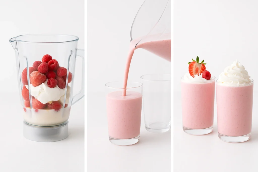 Step by step Pink Berry Dream Smoothie