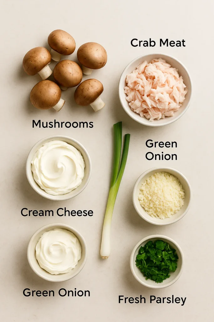 Crab Stuffed Mushrooms Ingredients