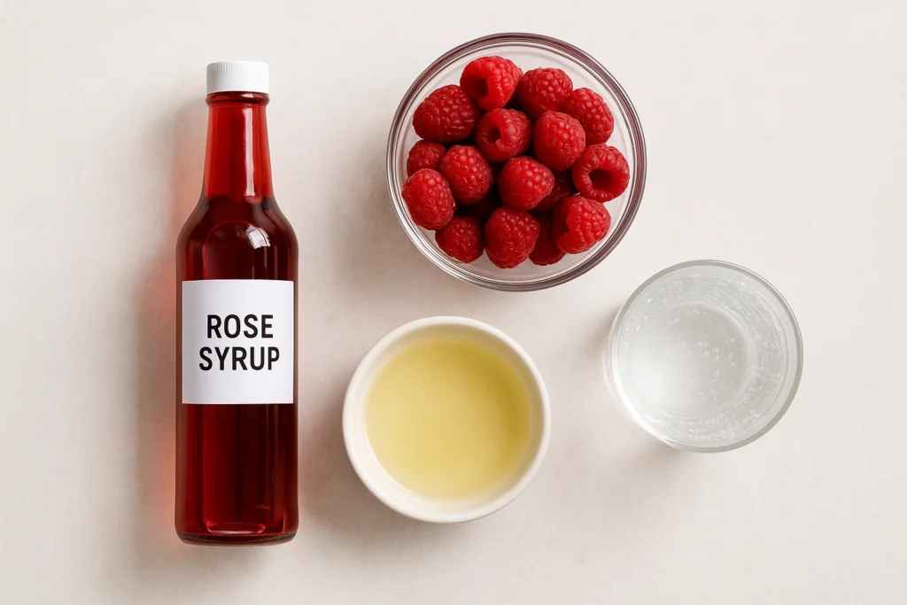 Ingredinets of rose rasberry sparkling 