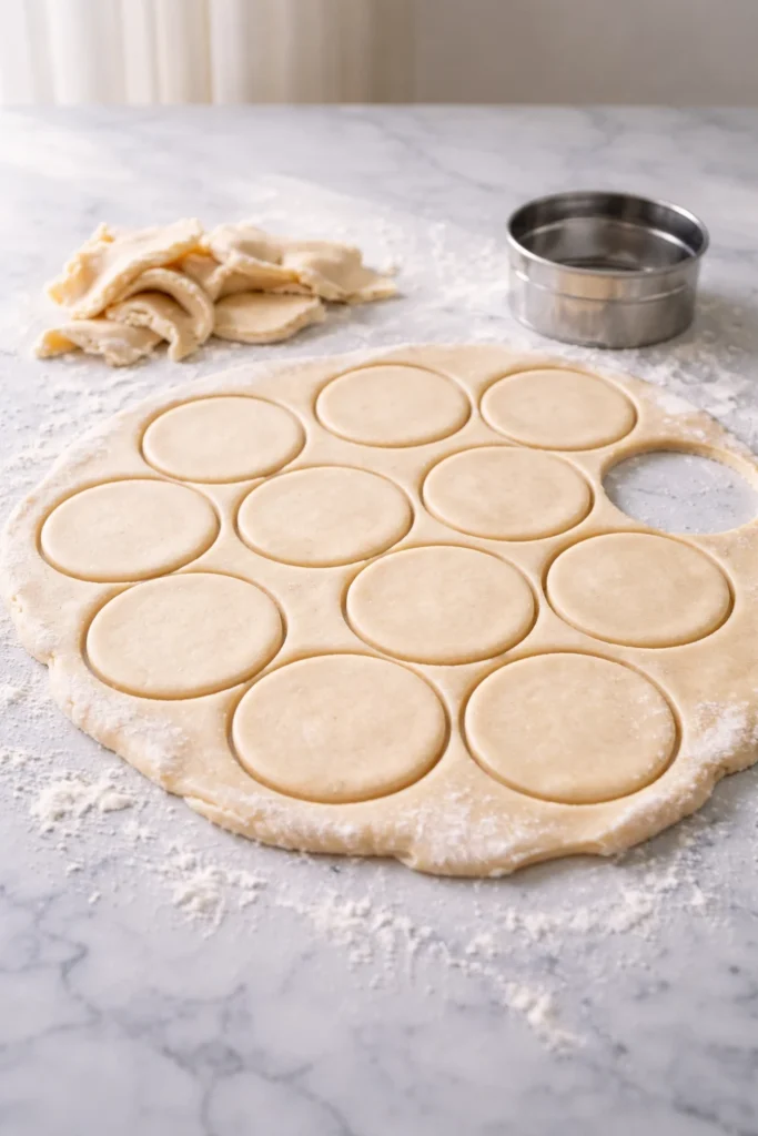Pumpkin pie filling being spooned into mini pie crusts in a muffin pan, smooth and creamy texture, bright natural light, clean baking scene.
