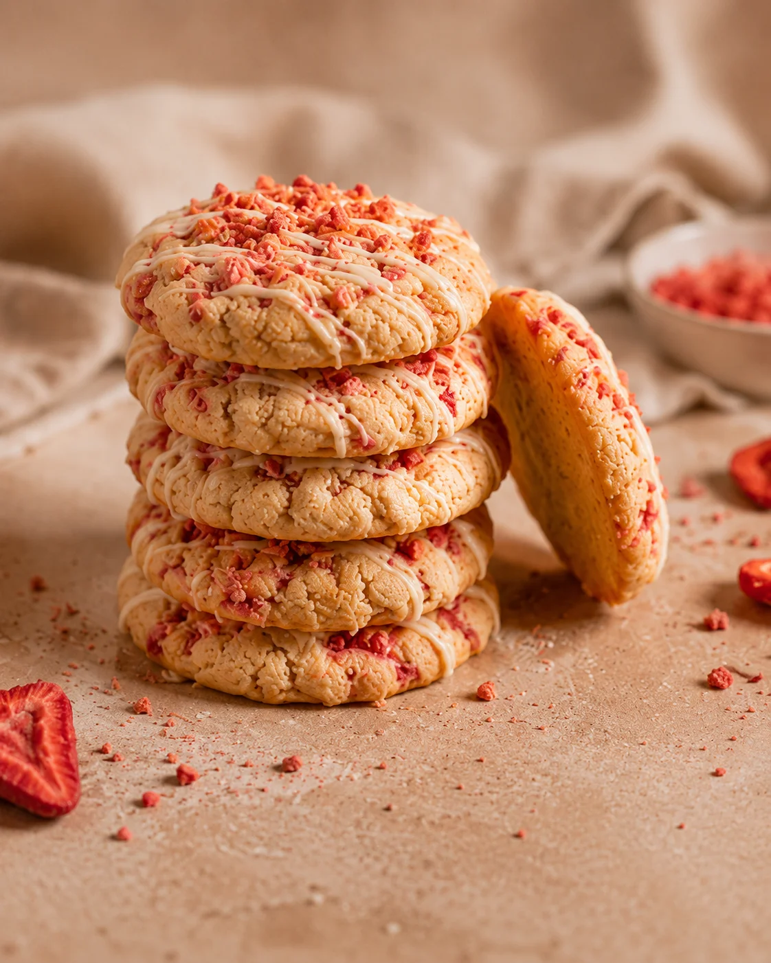 Strawberry Crunch Cookies