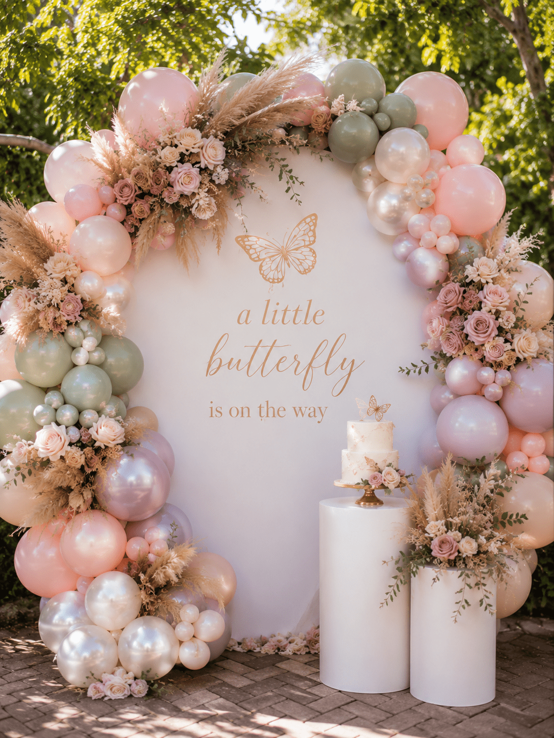 Soft pastel butterfly baby shower.